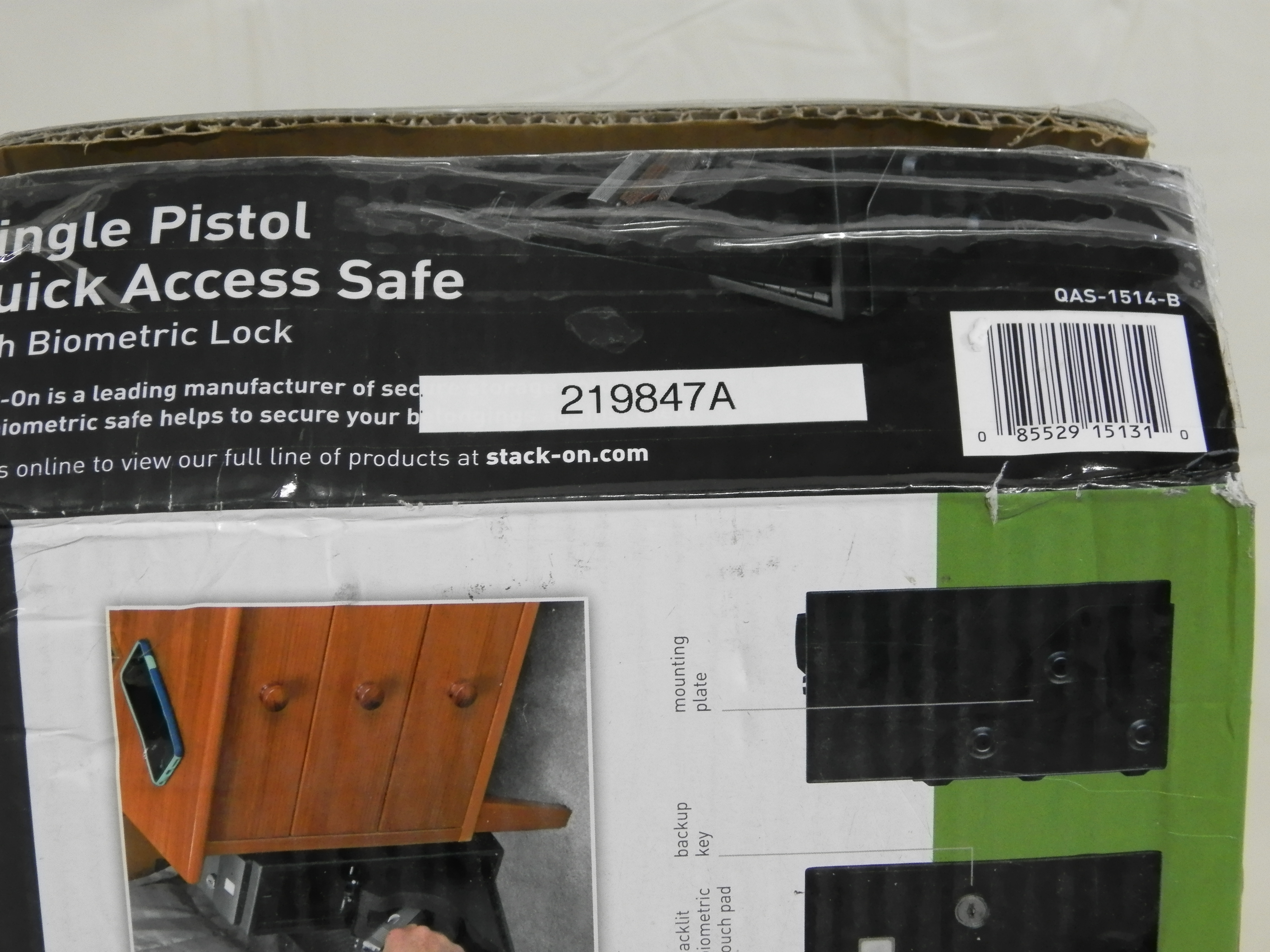 Stack On Quick Access Safe Single Gun w/Biometric Lock QAS1514B eBay