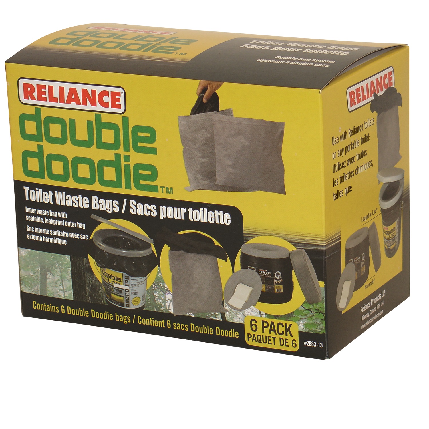 2683-13 Max 72% OFF Reliance Baltimore Mall Double Doodie Toilet Pack Bag 6 Waste