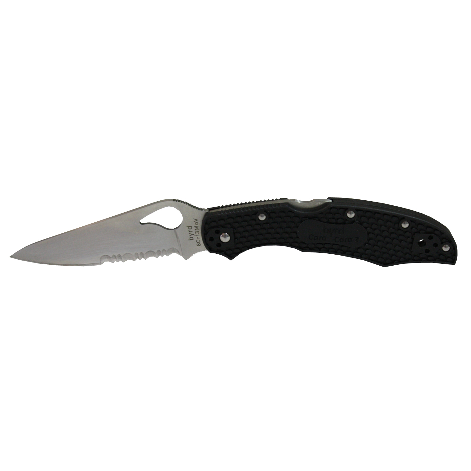 Spyderco-BY03PSBK2-Byrd-Cara-Cara2-Lightweight-Black-Comboedge-Knife